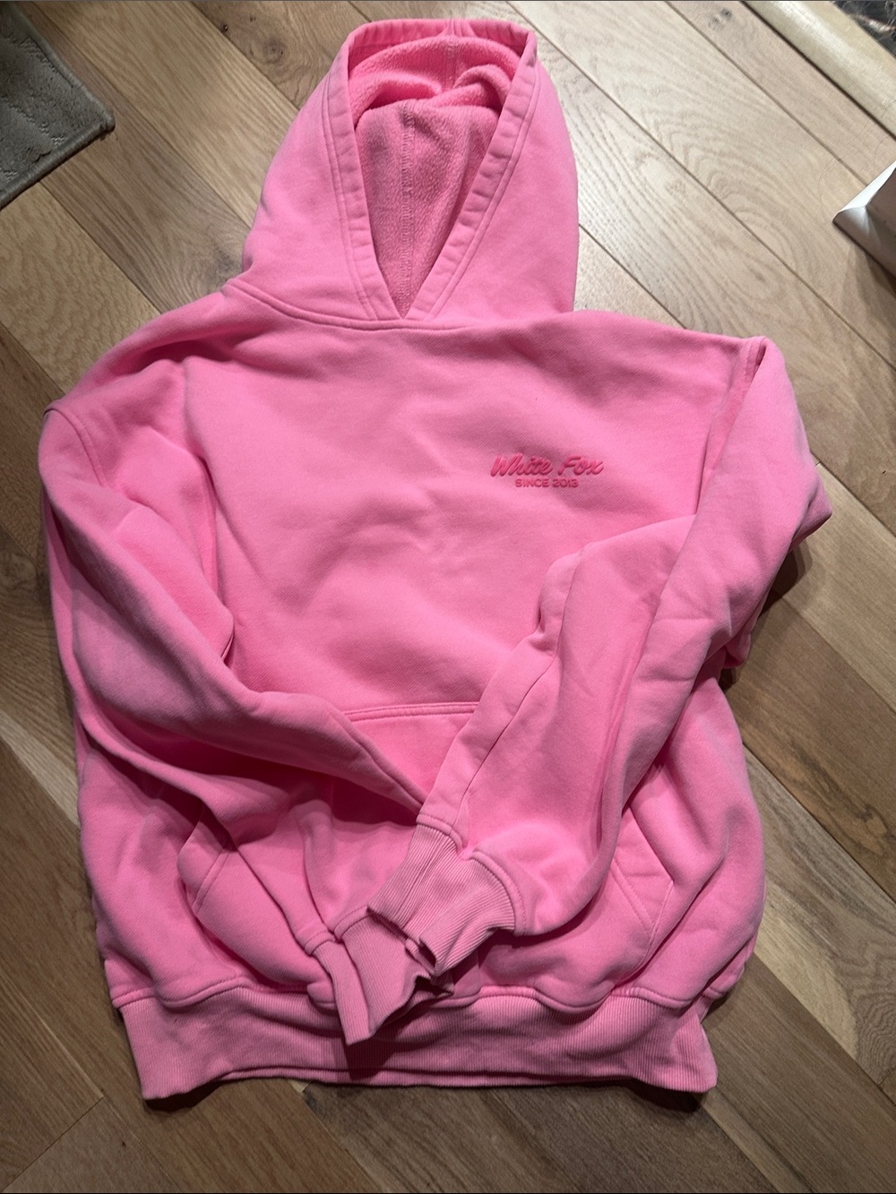 White Fox Boutique Bright Pink Hooded Crewneck